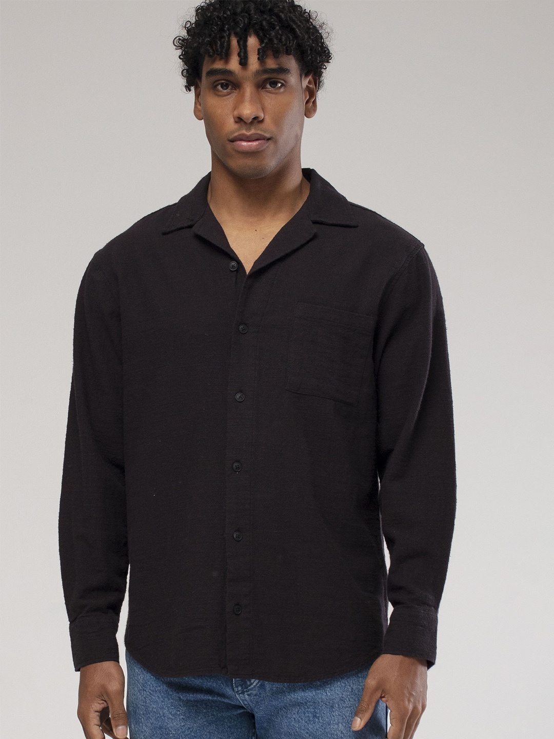 

catch Men Opaque Casual Shirt, Black