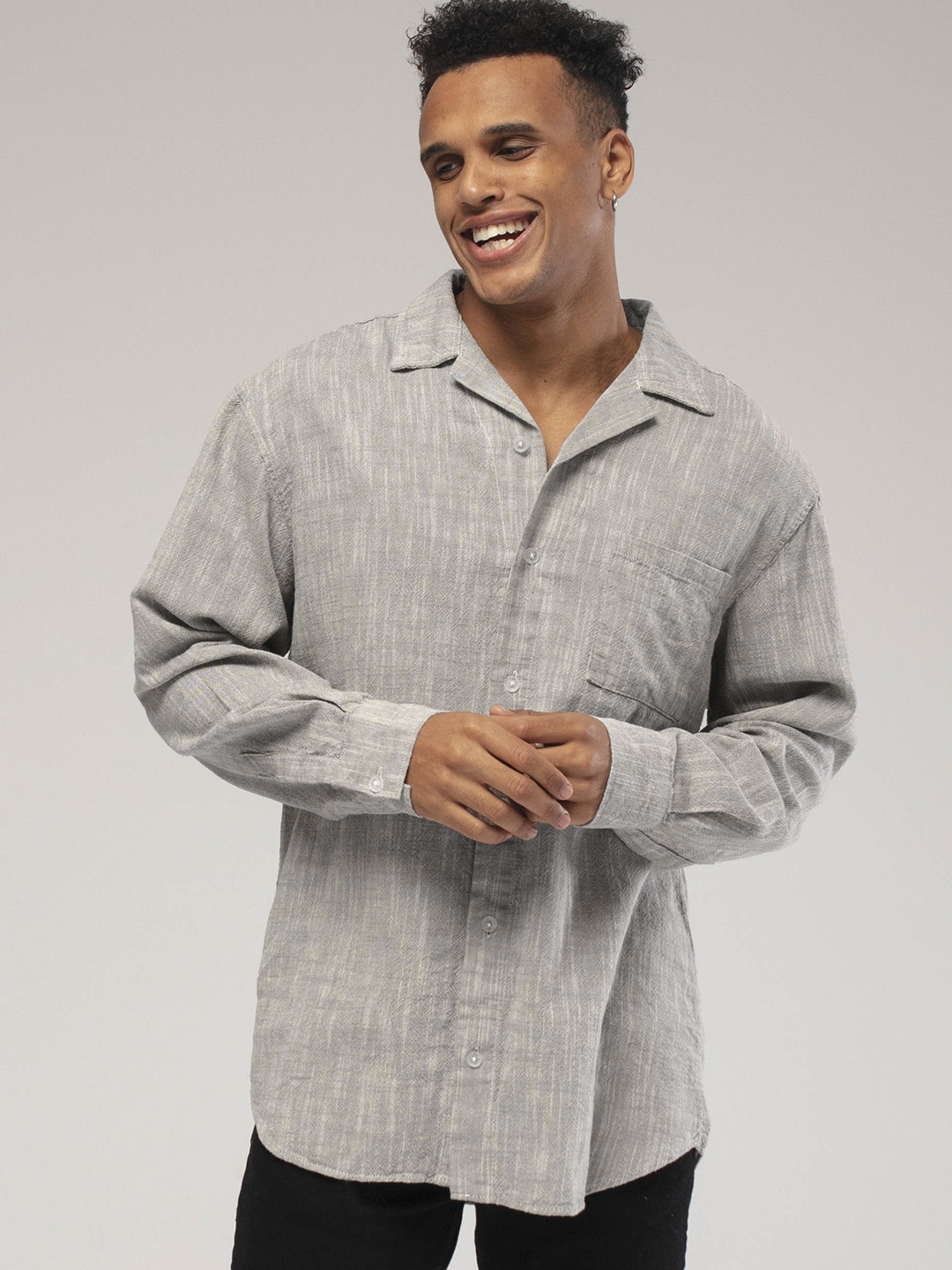 

catch Full Sleeves Regular Casual Shirt, Grey