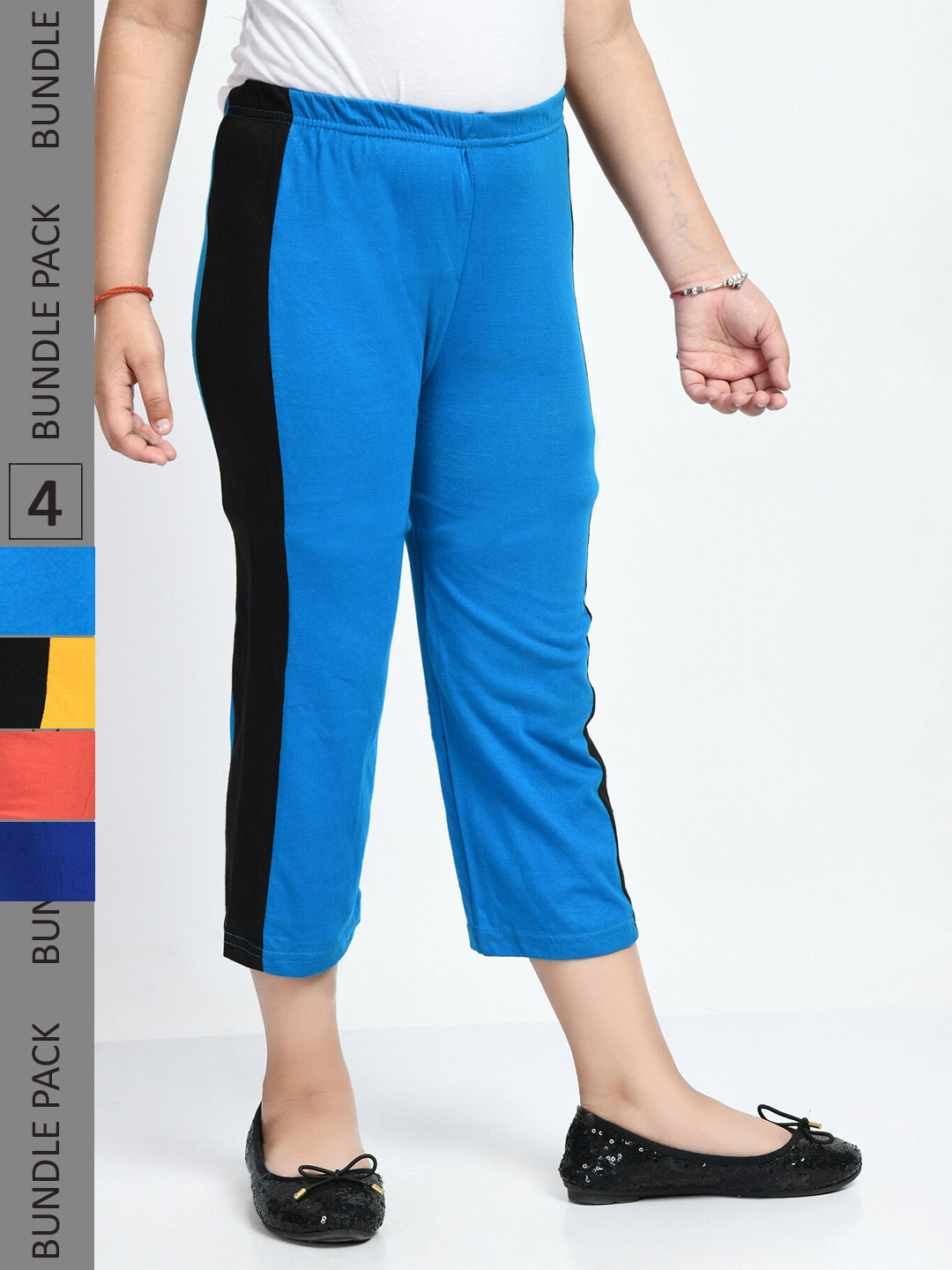 

IndiWeaves Girls Red & Black Capris