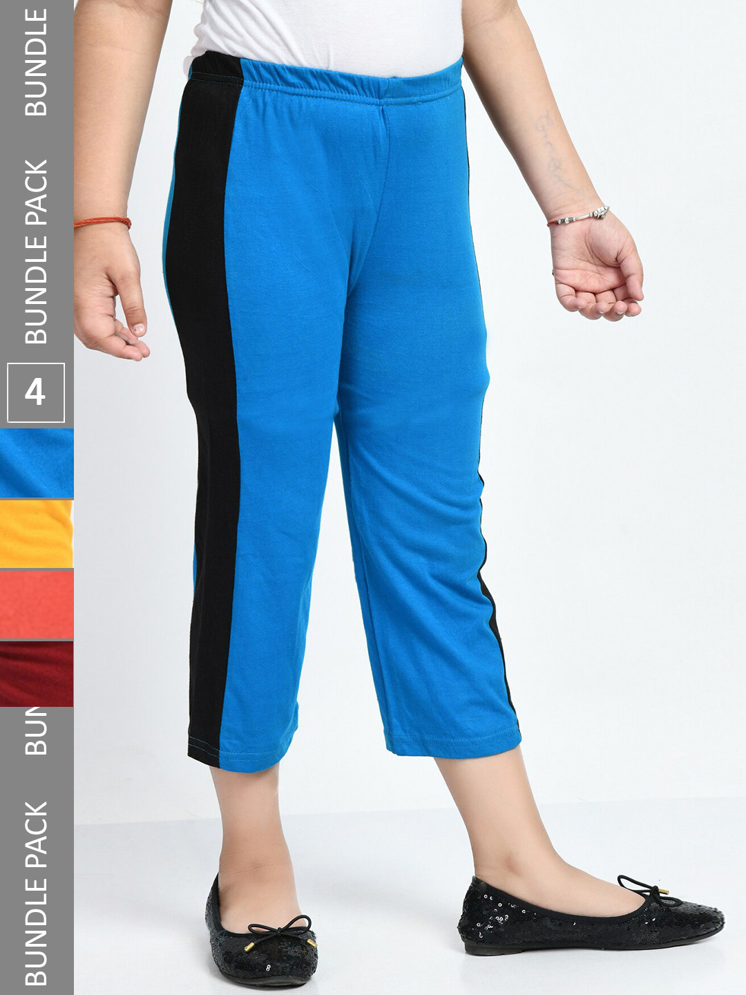 

IndiWeaves Girls Red & Grey Capris