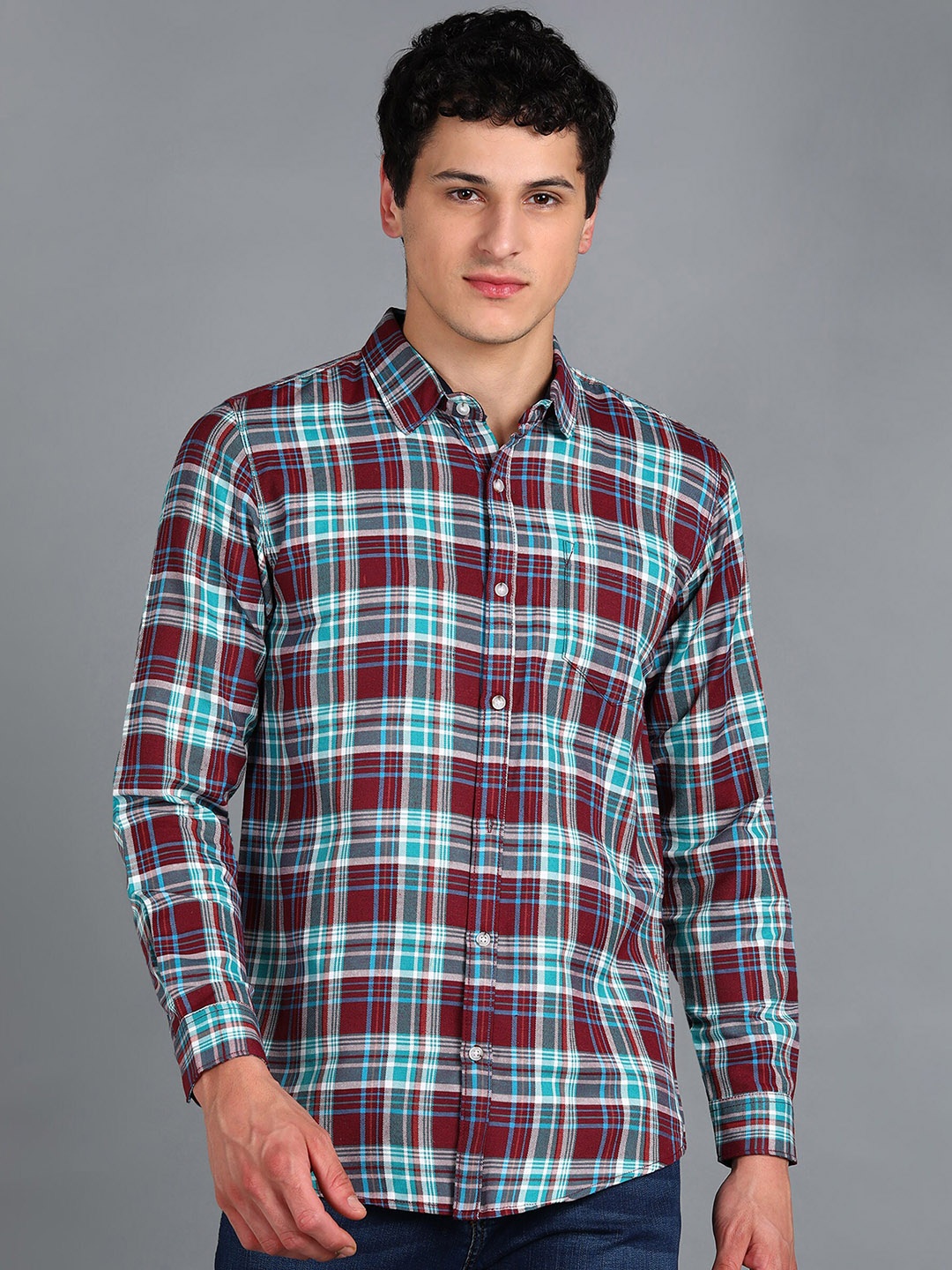 

Urbano Fashion Slim Fit Tartan Checked Casual Shirt, Maroon