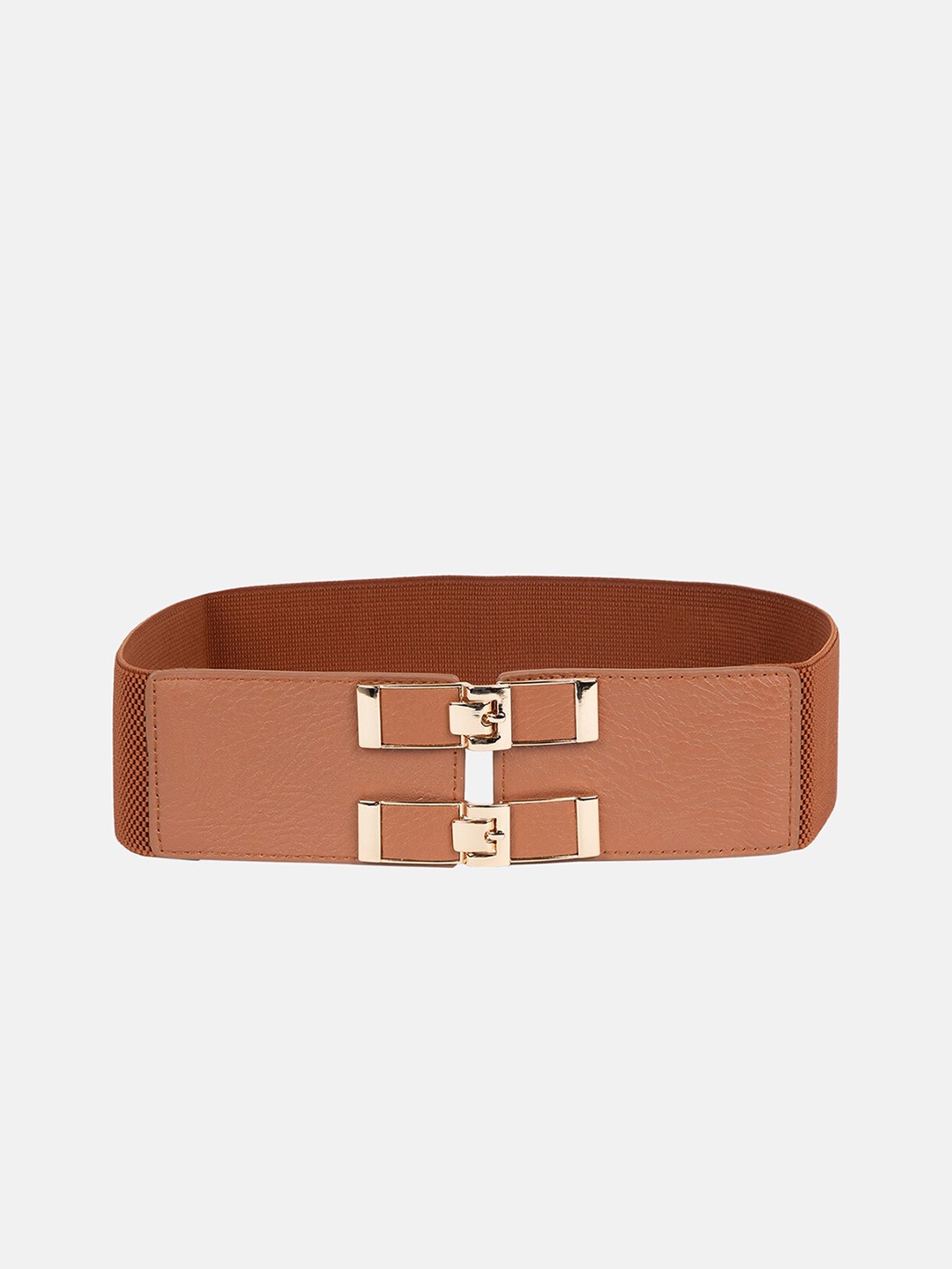 

Kazo Women Woven Design Interlock Belt, Brown