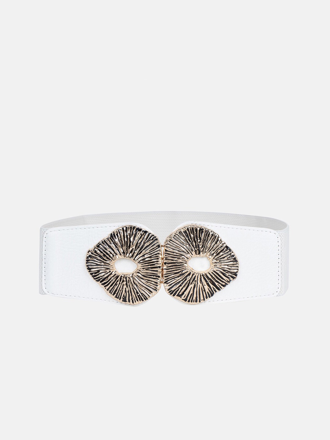 

Kazo Women Woven Design Interlock Belt, White