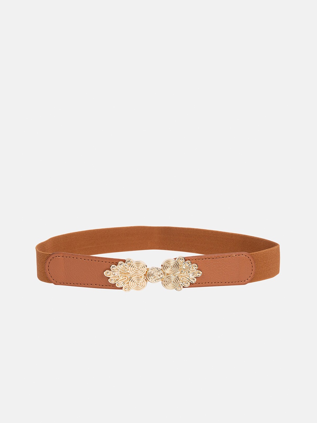 

Kazo Women Woven Design Interlock Belt, Brown