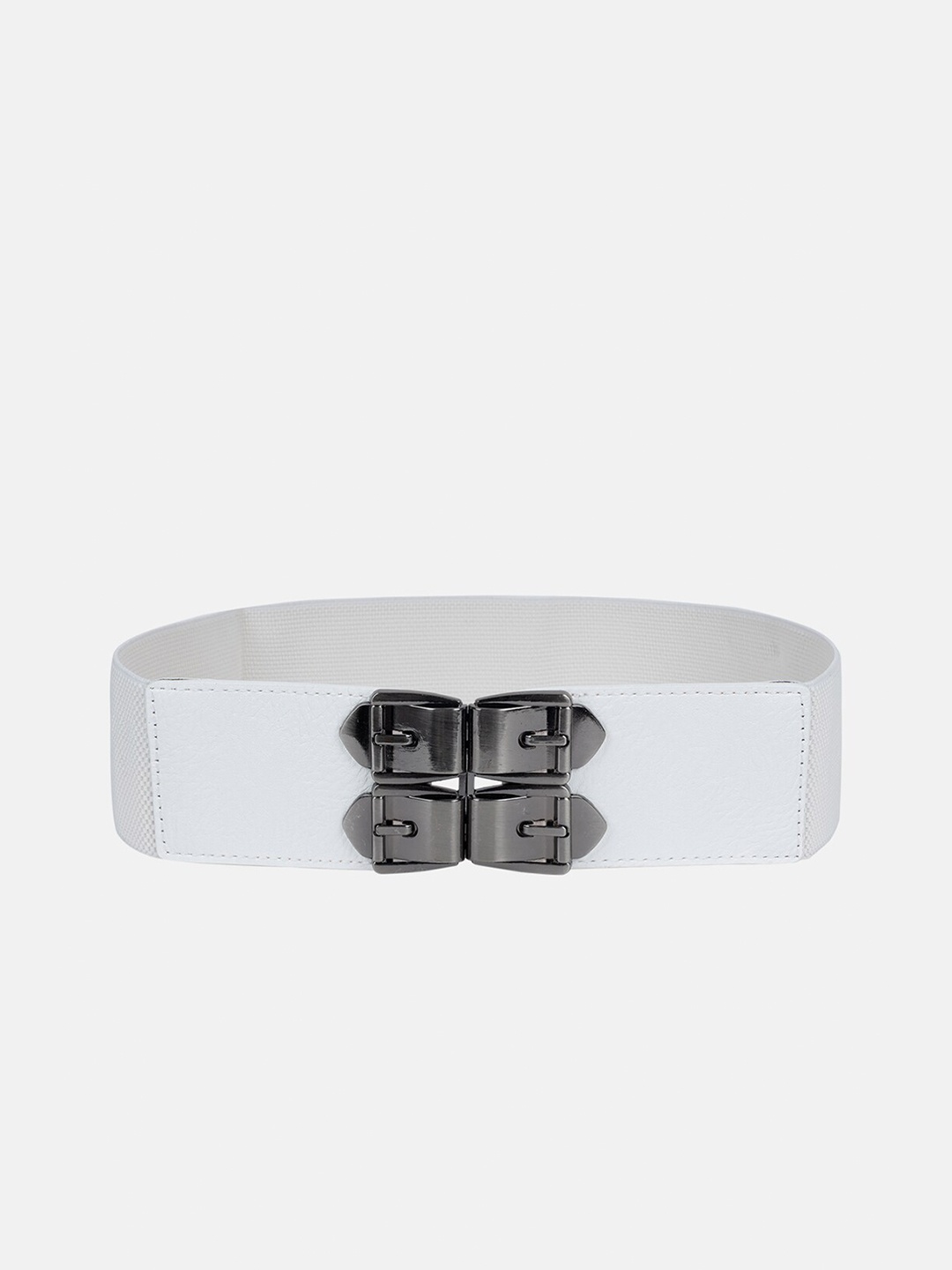 

Kazo Women Woven Design Interlock Belt, White