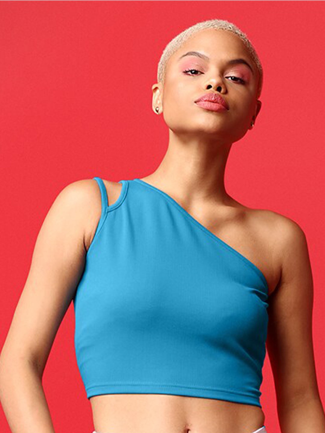 

PURVAJA One Shoulder Top, Blue