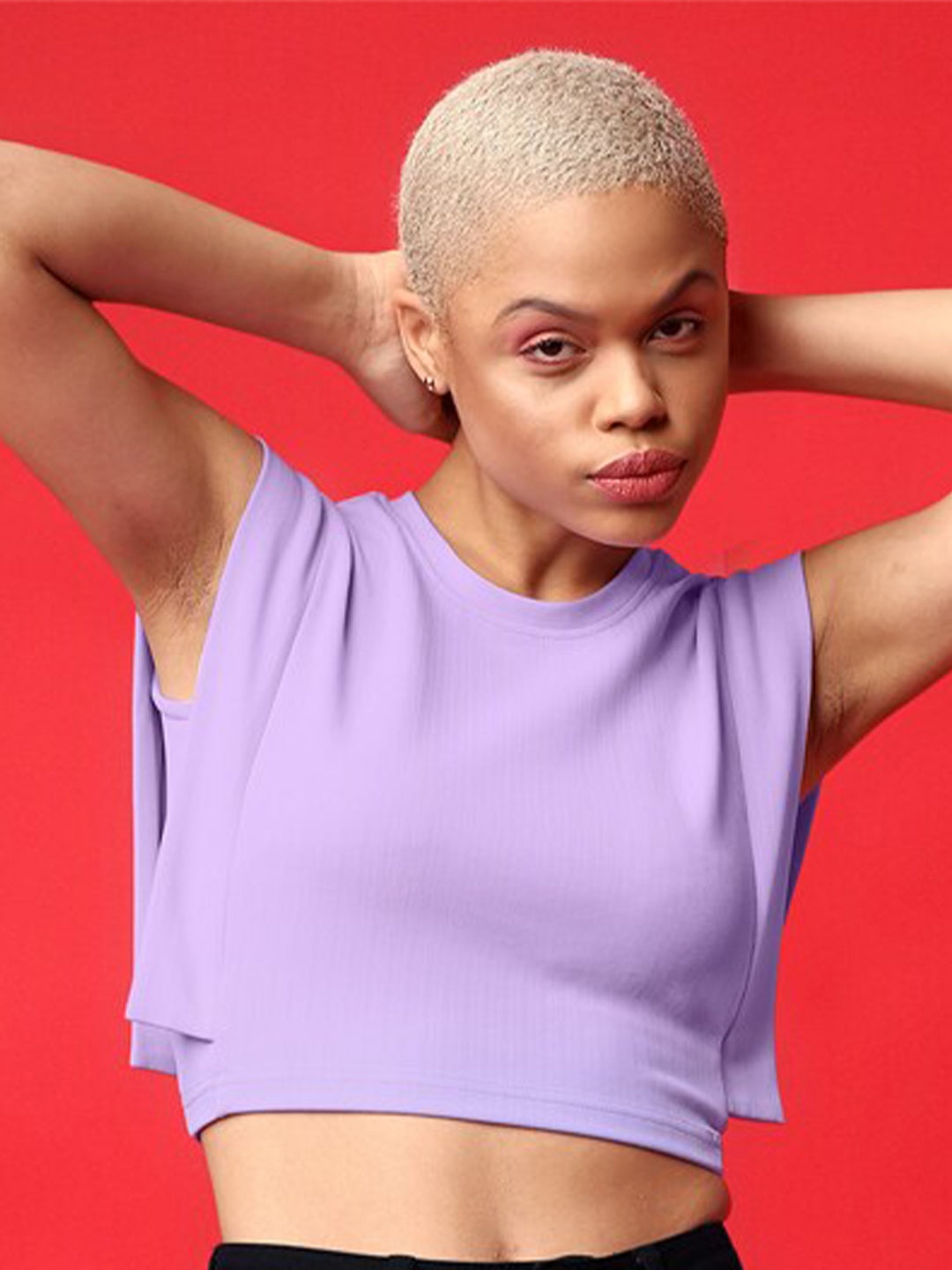 

PURVAJA Sleeveless Crop Top, Lavender