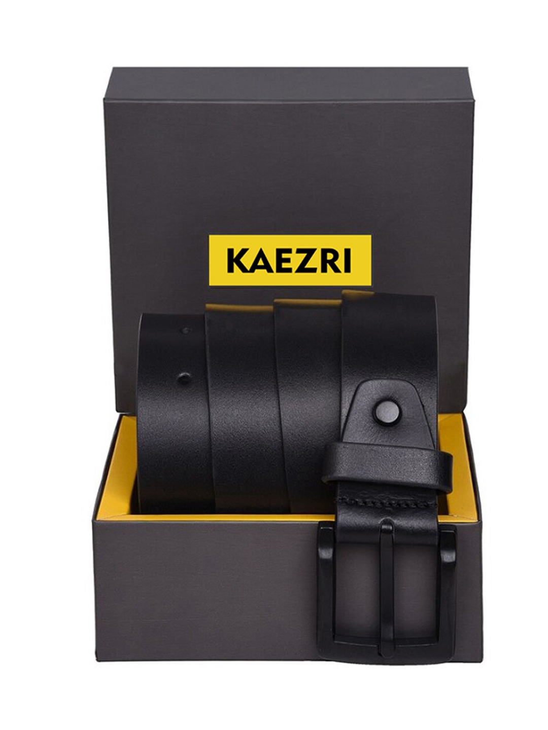 

KAEZRI Men Leather Wide Formal Belt, Black