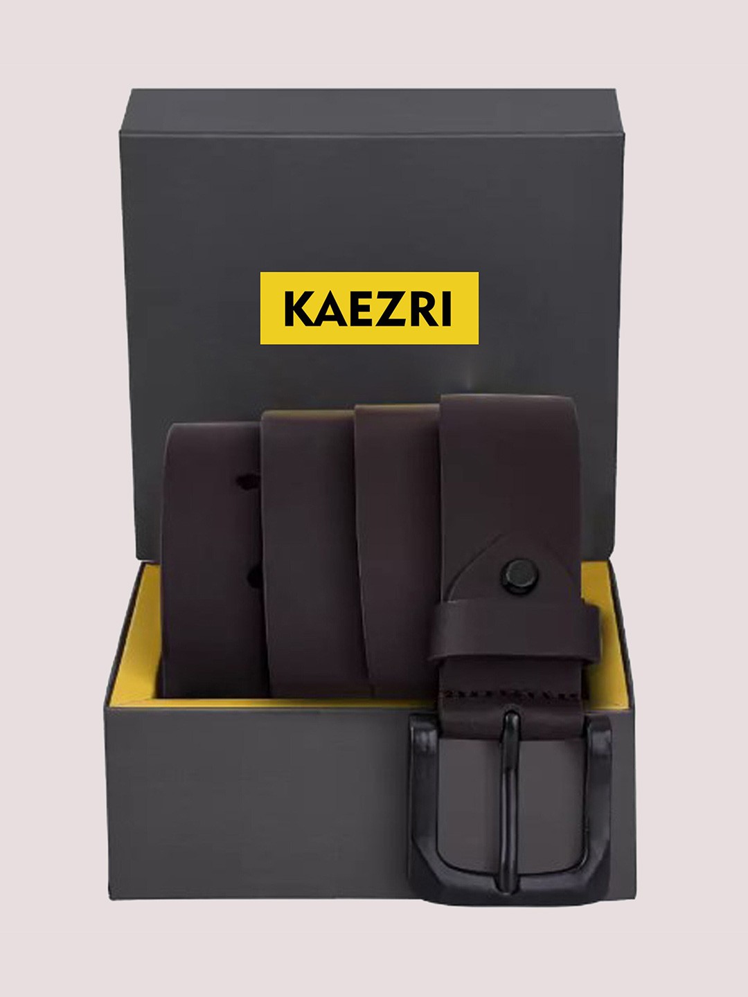 

KAEZRI Men Leather Wide Formal Belt, Brown