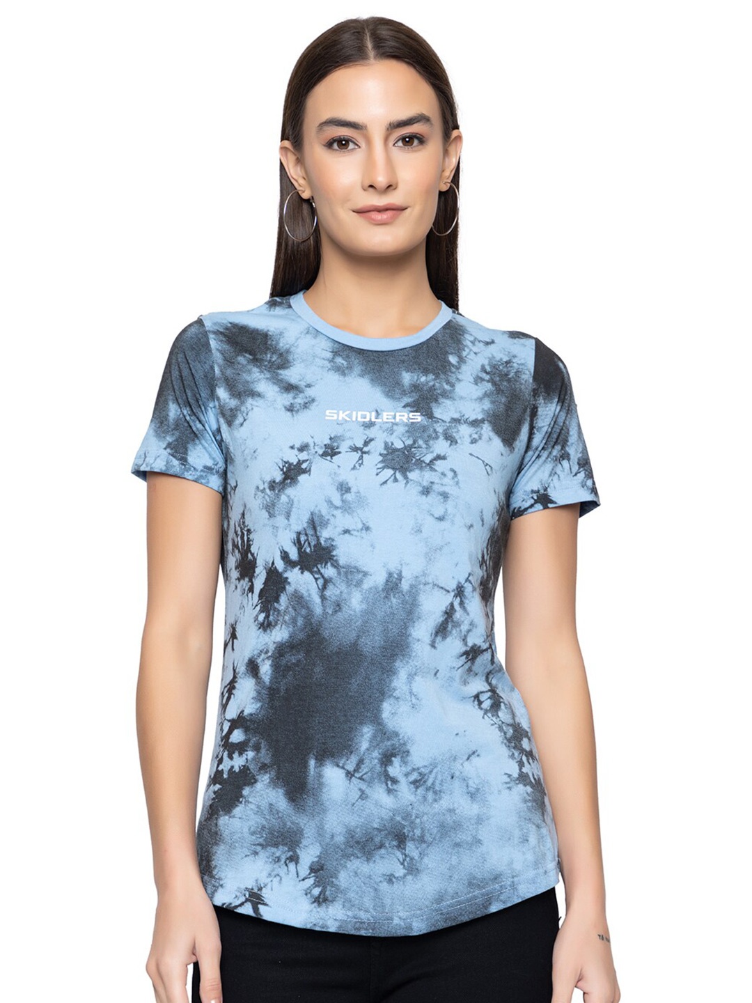 

Skidlers Tie And Dye Cotton Casual T-shirt, Blue