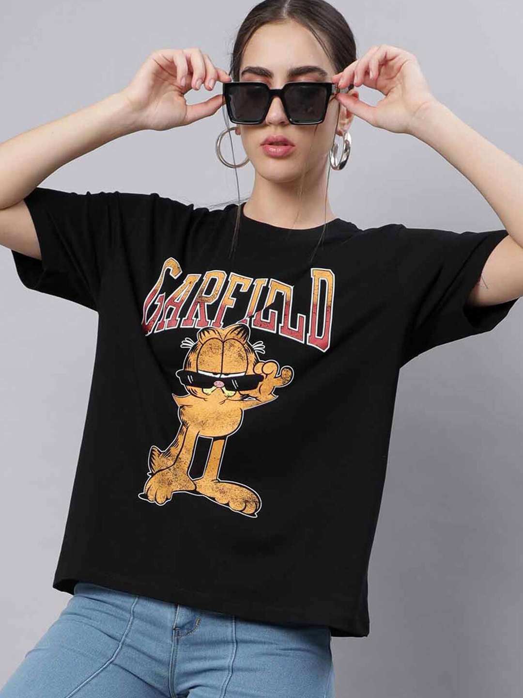 

Free Authority Garfield Printed Pure Cotton T-Shirt, Black