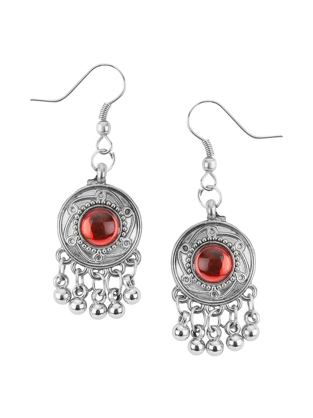 

Samridhi DC Silver-Plated stone Studded Jewellery Set