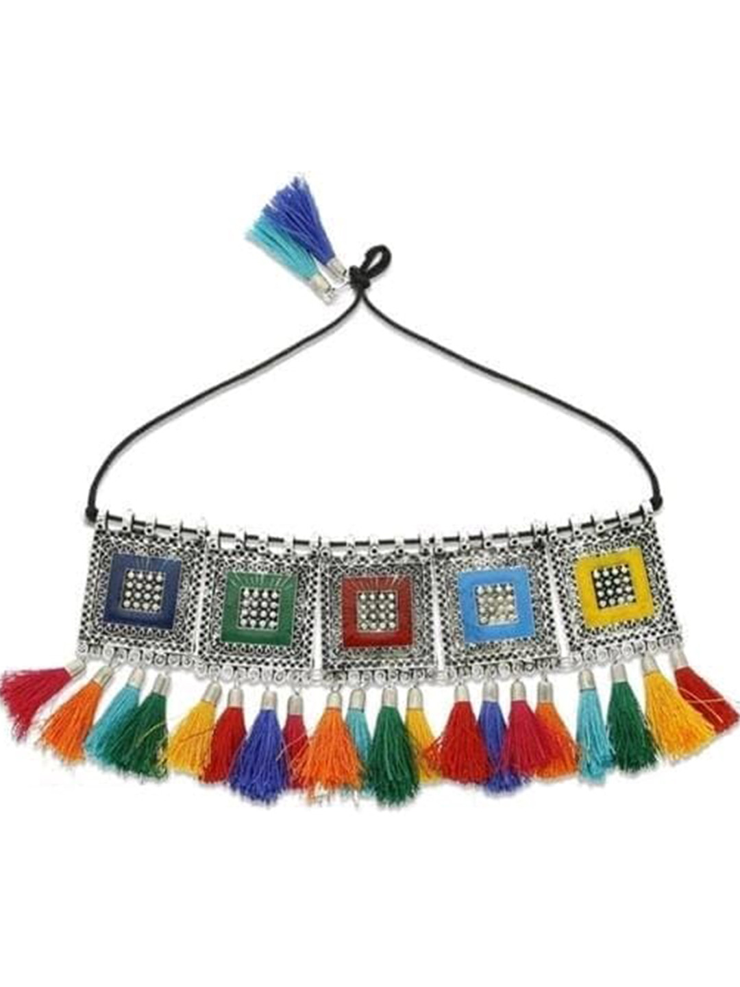 

Samridhi DC Silver-Plated Oxidised Necklace & Earrings