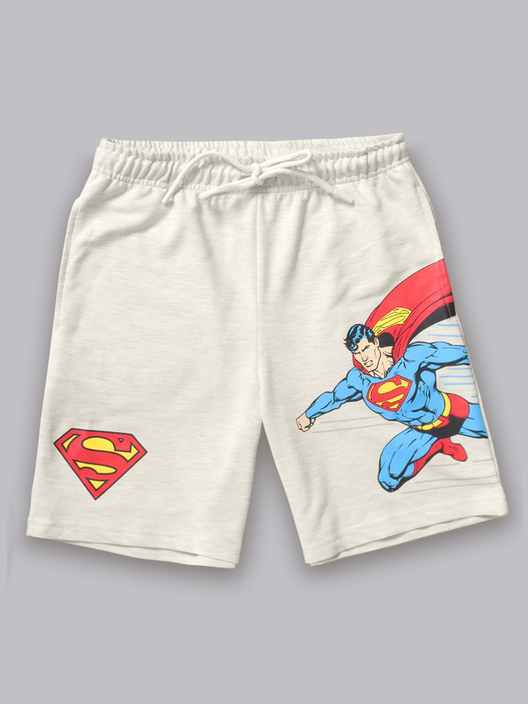 

Kids Ville Boys Superman Graphic Printed Shorts, Off white