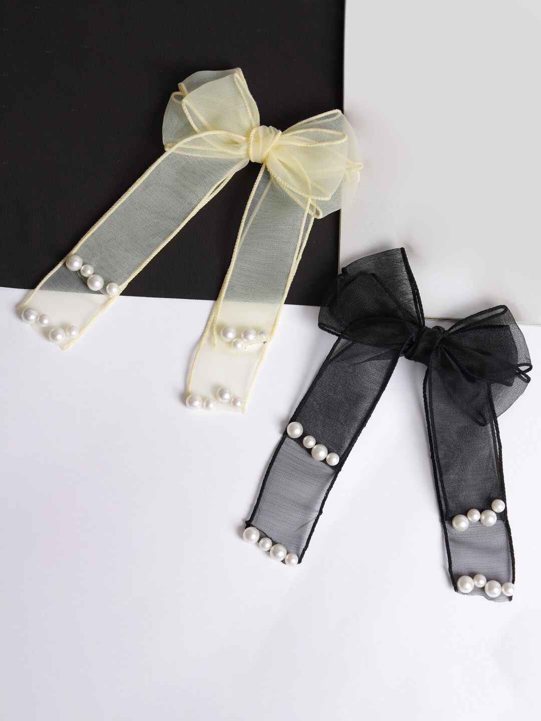 

DressBerry Set of 2 Lace Alligator Hair Clip, Black