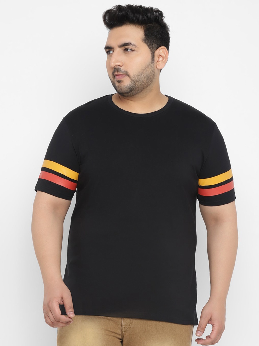 

Urbano Plus Round Neck Pure Cotton T-shirt, Black