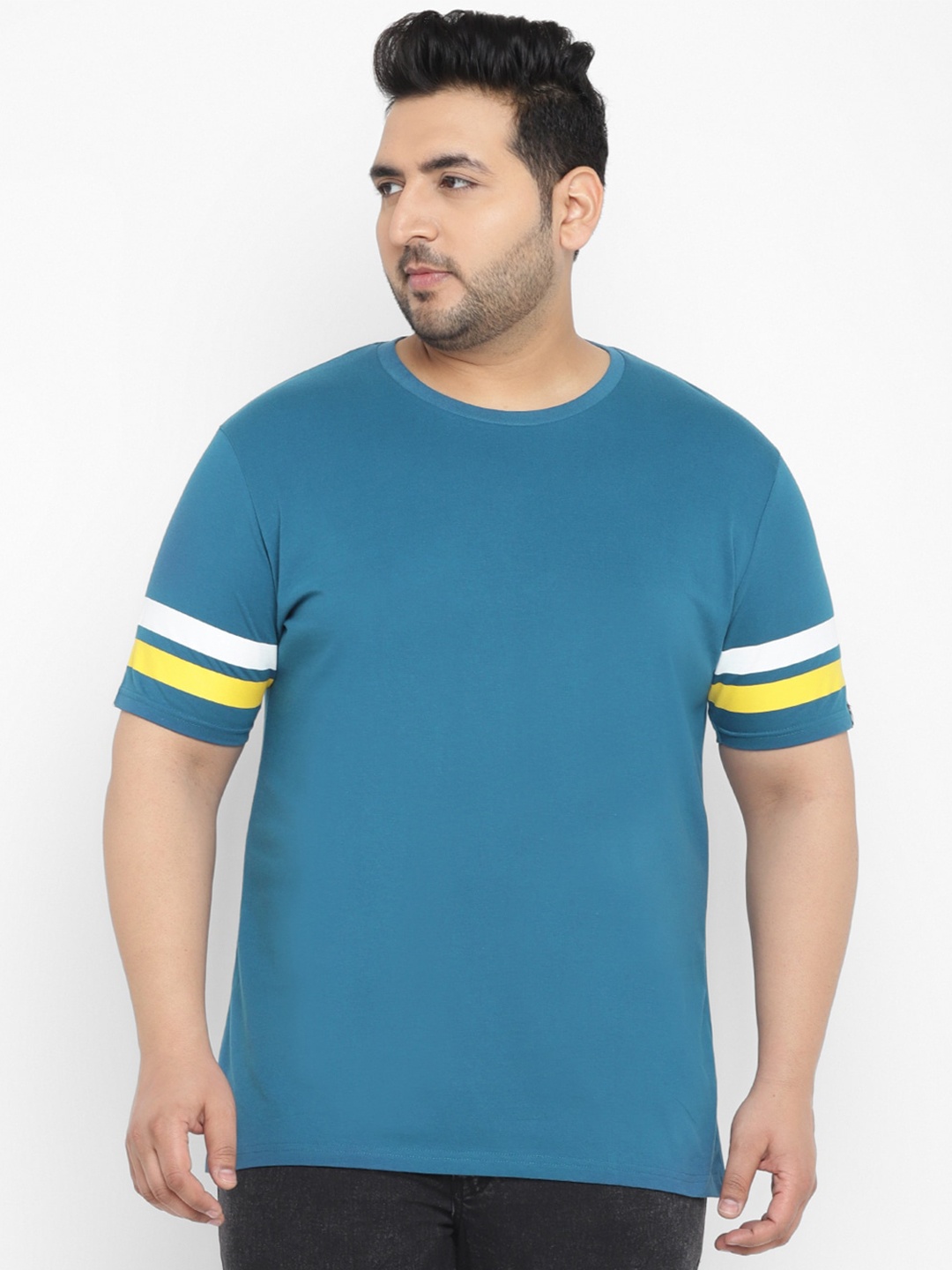 

Urbano Plus Round Neck Pure Cotton T-shirt, Blue