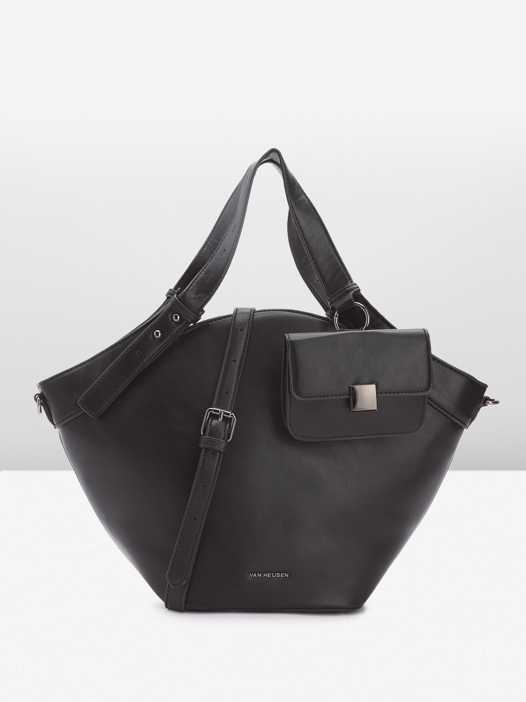 

Van Heusen Women Solid Handheld Bag, Black