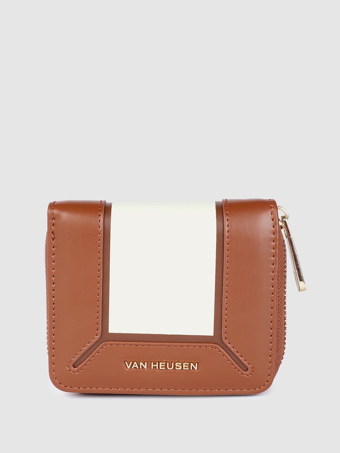 

Van Heusen Women Colourblocked Two Fold Wallet, Brown