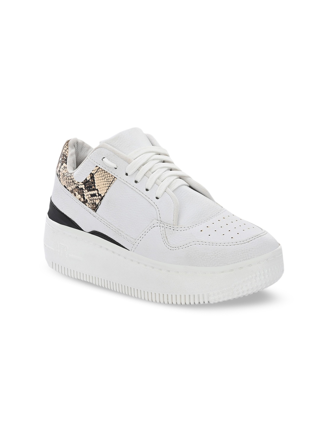 

The Roadster Lifestyle Co. Women Perforations Padded Insole Basics Sneakers, White