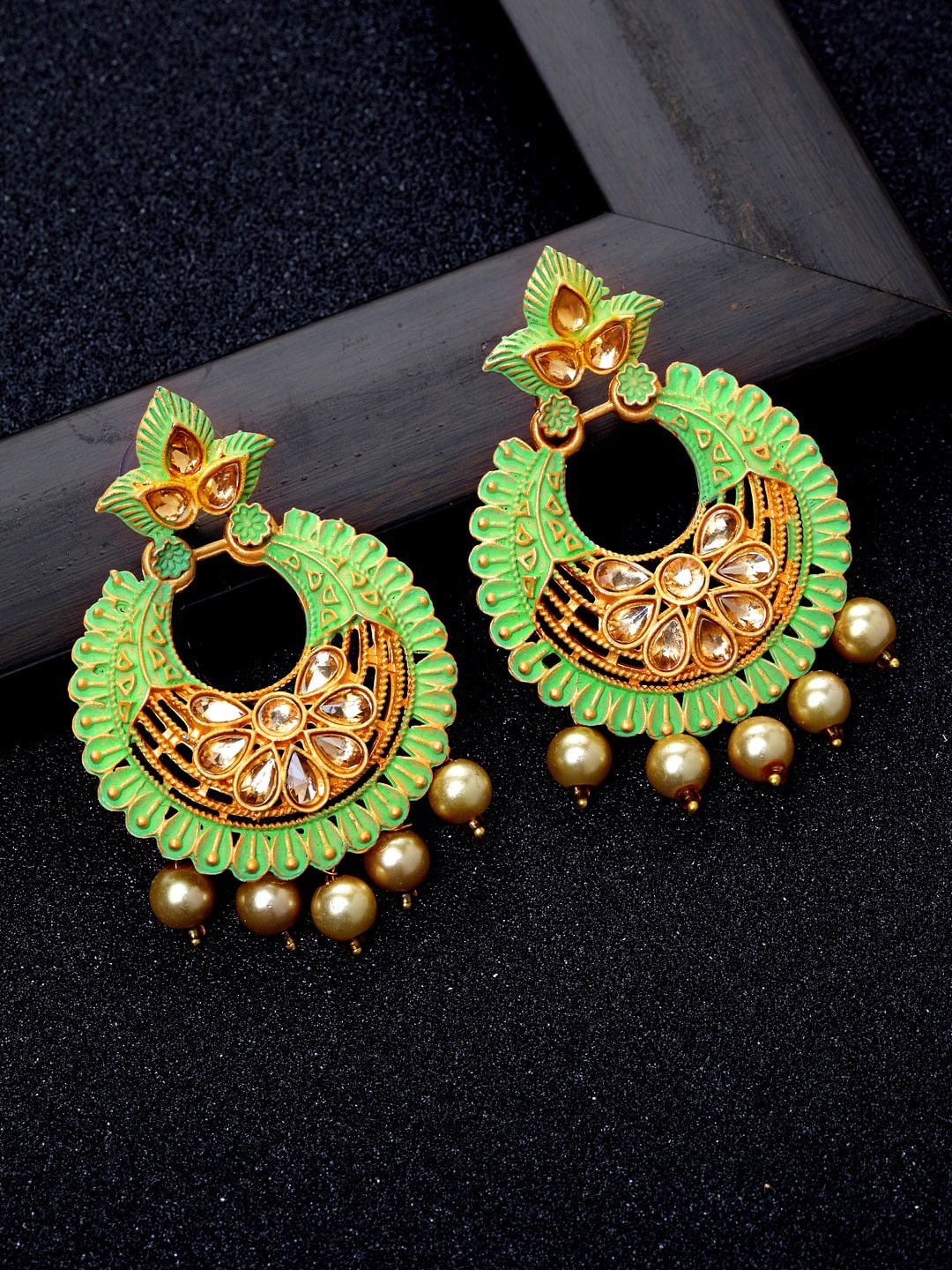 

Ibtida Gold-Plated Circular Drop Earrings