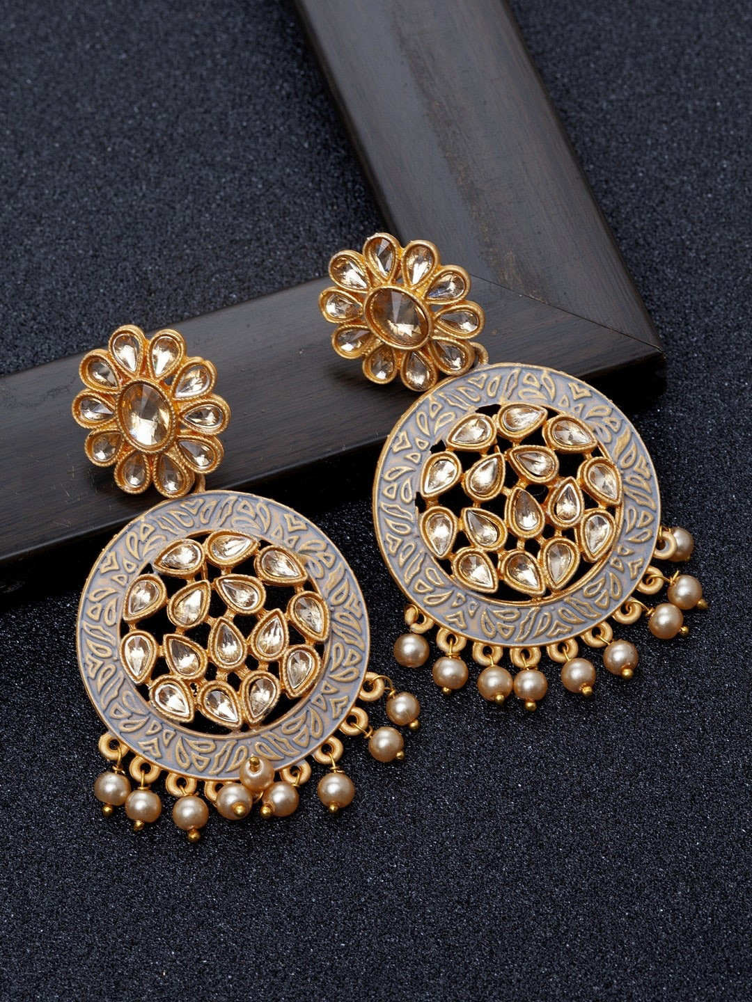 

Ibtida Gold-Plated Circular Drop Earrings