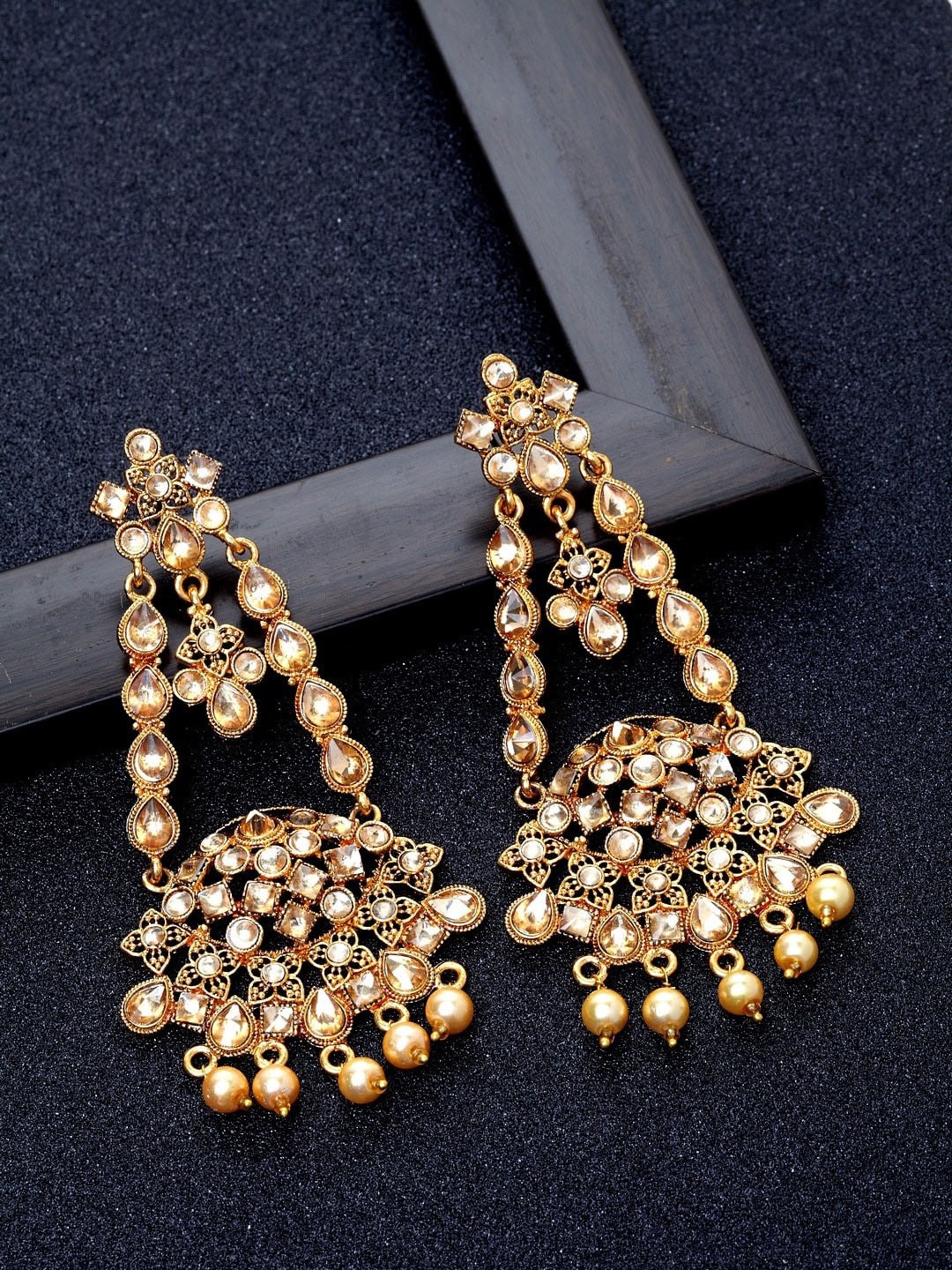 

Ibtida Gold-Plated Teardrop Shaped Drop Earrings