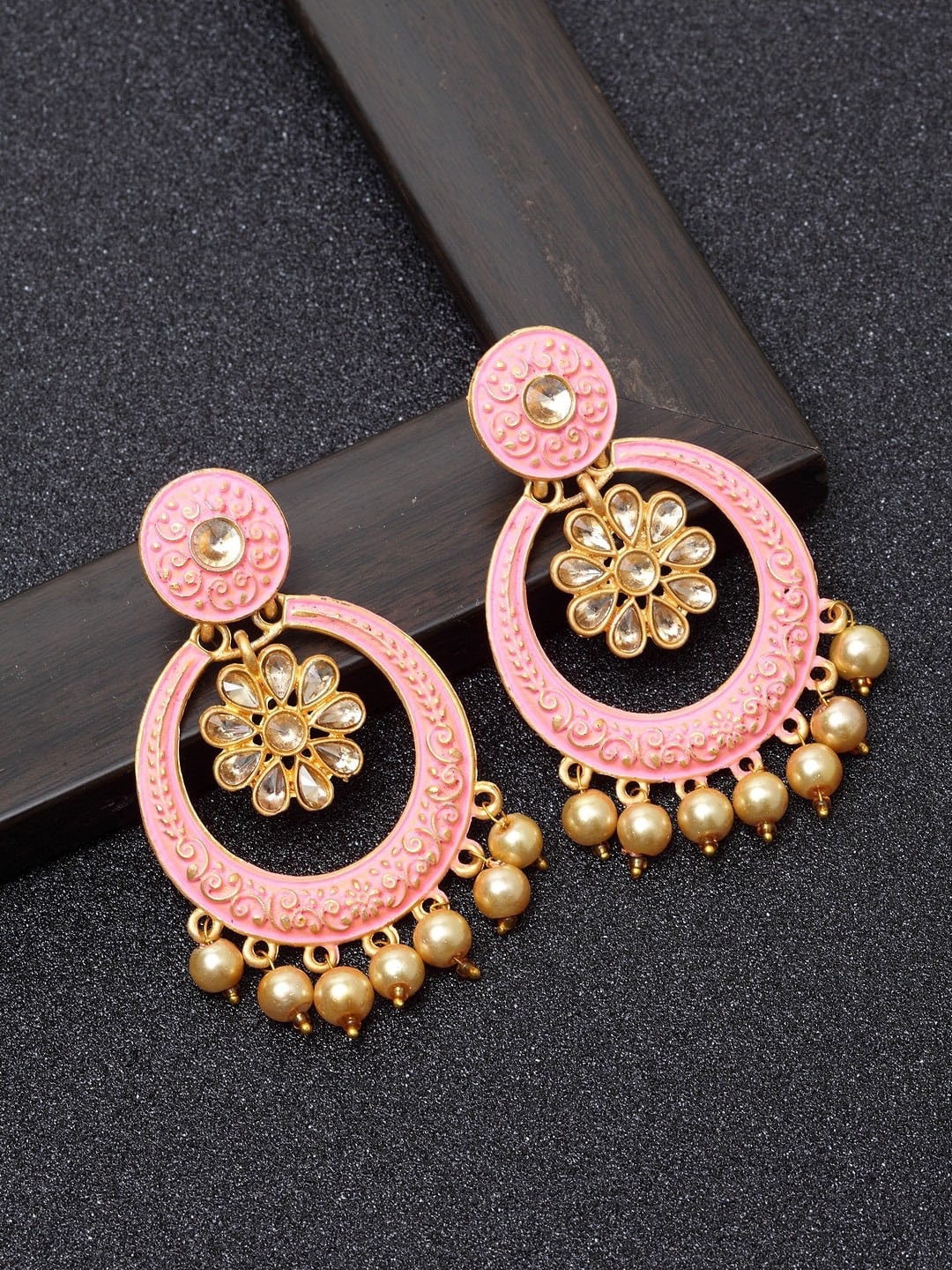 

Ibtida Gold-Plated Circular Drop Earrings