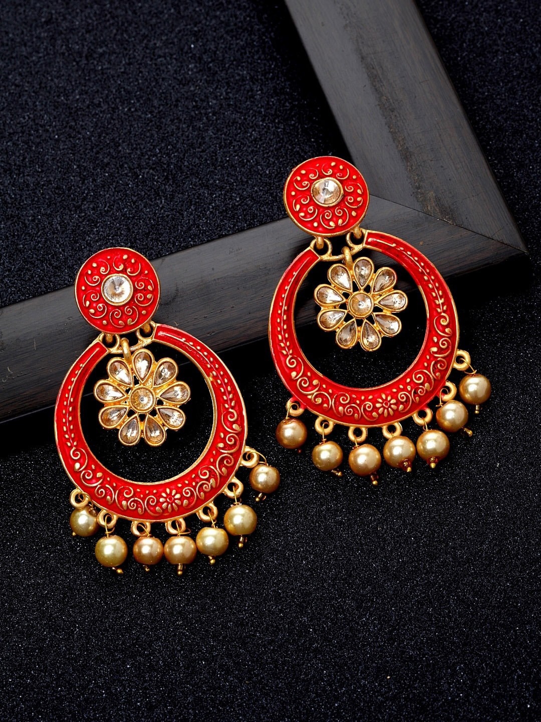 

Ibtida Gold-Plated Circular Drop Earrings