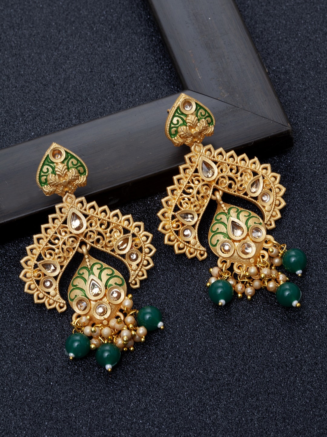 

Ibtida Gold-Plated Teardrop Shaped Drop Earrings