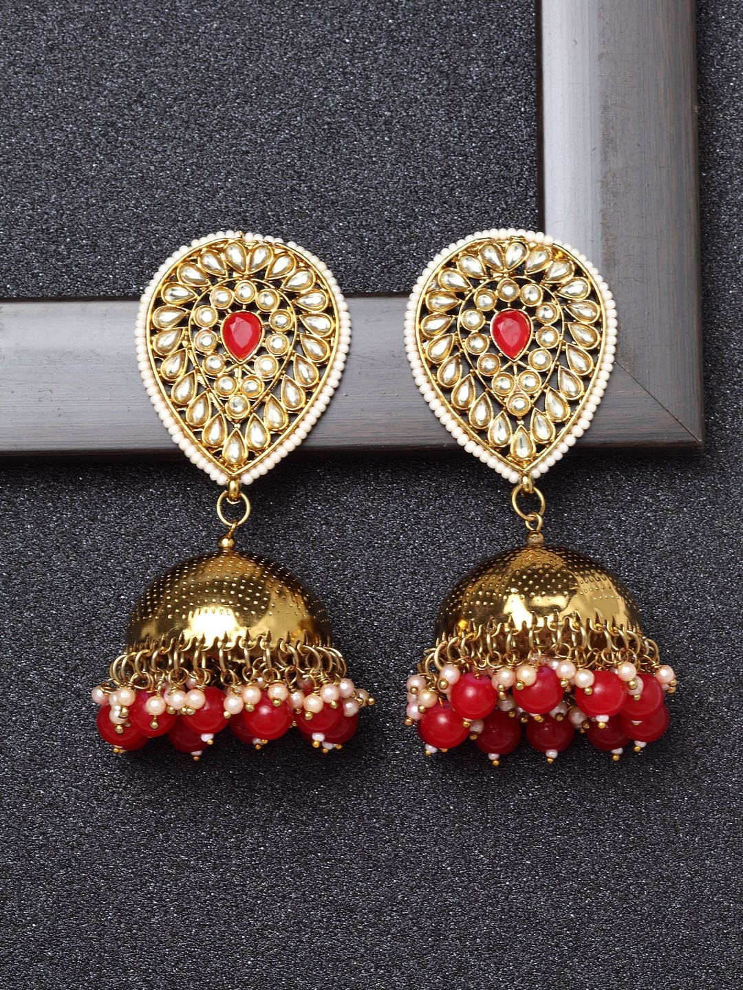 

Ibtida Gold-Plated Dome Shaped Jhumkas