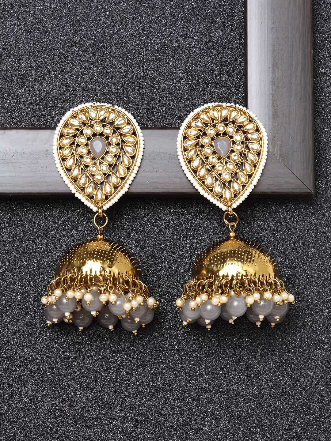 

Ibtida Gold-Plated Dome Shaped Jhumkas