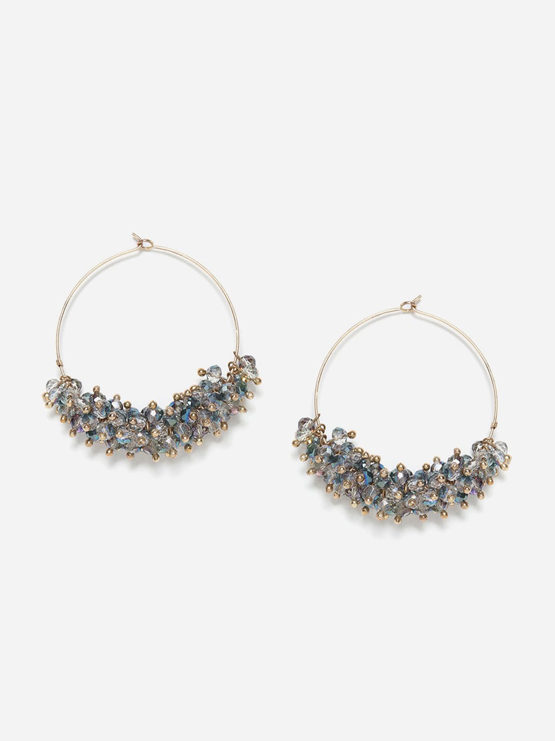

W Silver-Toned Circular Hoop Earrings