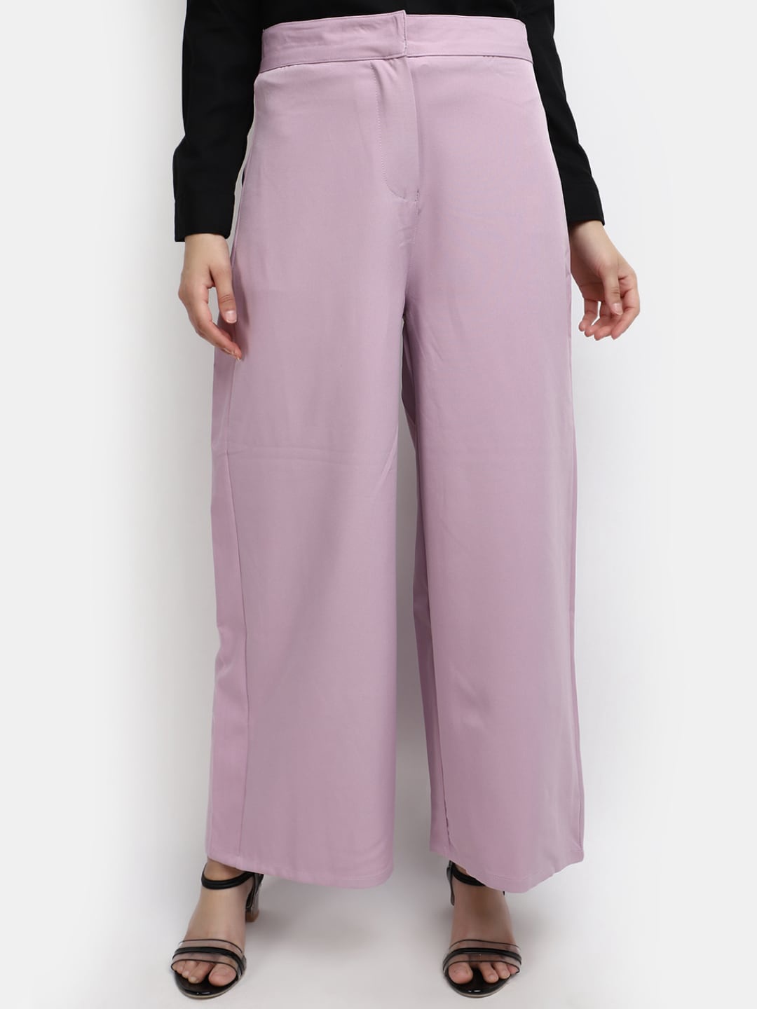 

V-Mart Women Mid Rise Cotton Trousers, Lavender