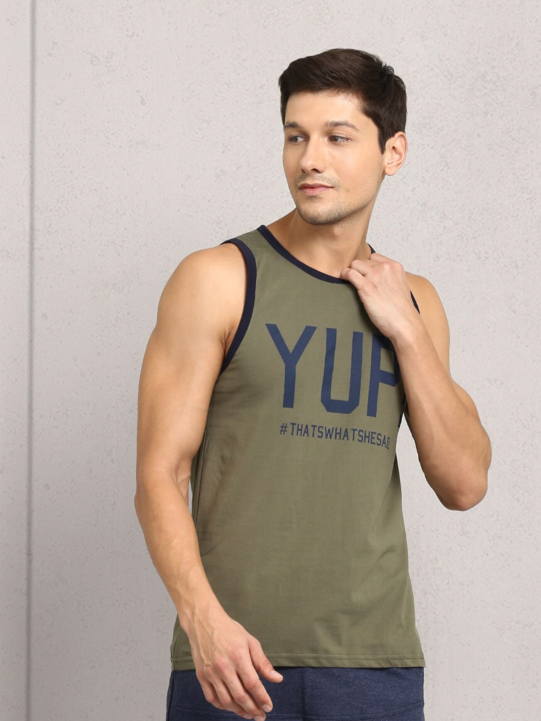 

Metronaut Typography Printed Pure Cotton T-shirt, Olive