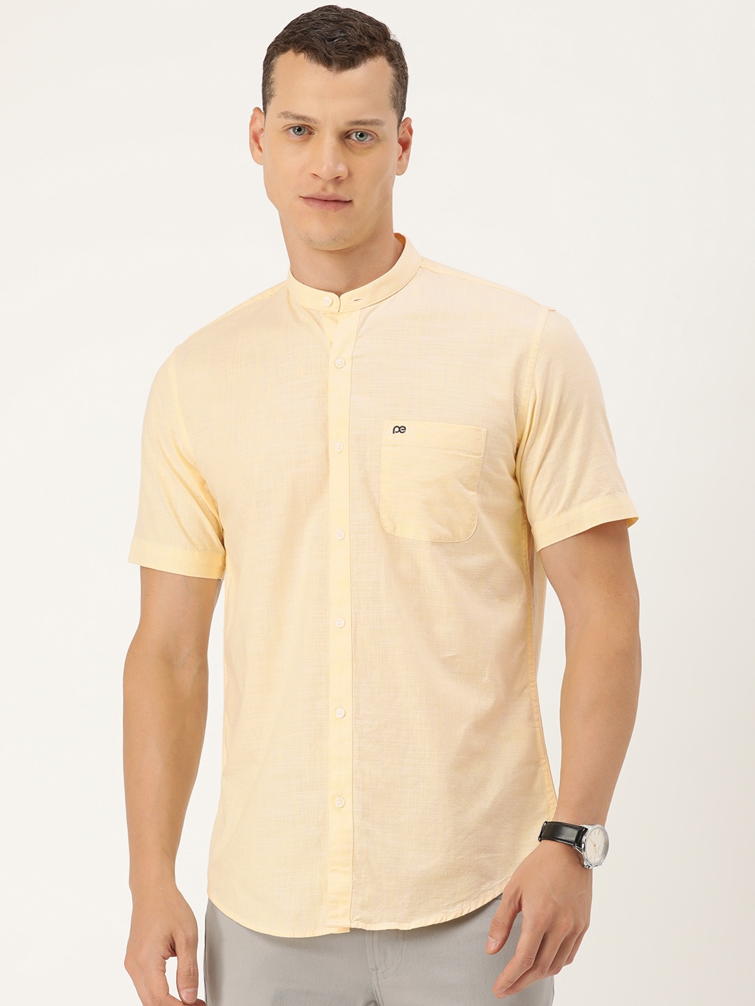 

Peter England Casuals Slim Fit Pure Cotton Casual Shirt, Yellow