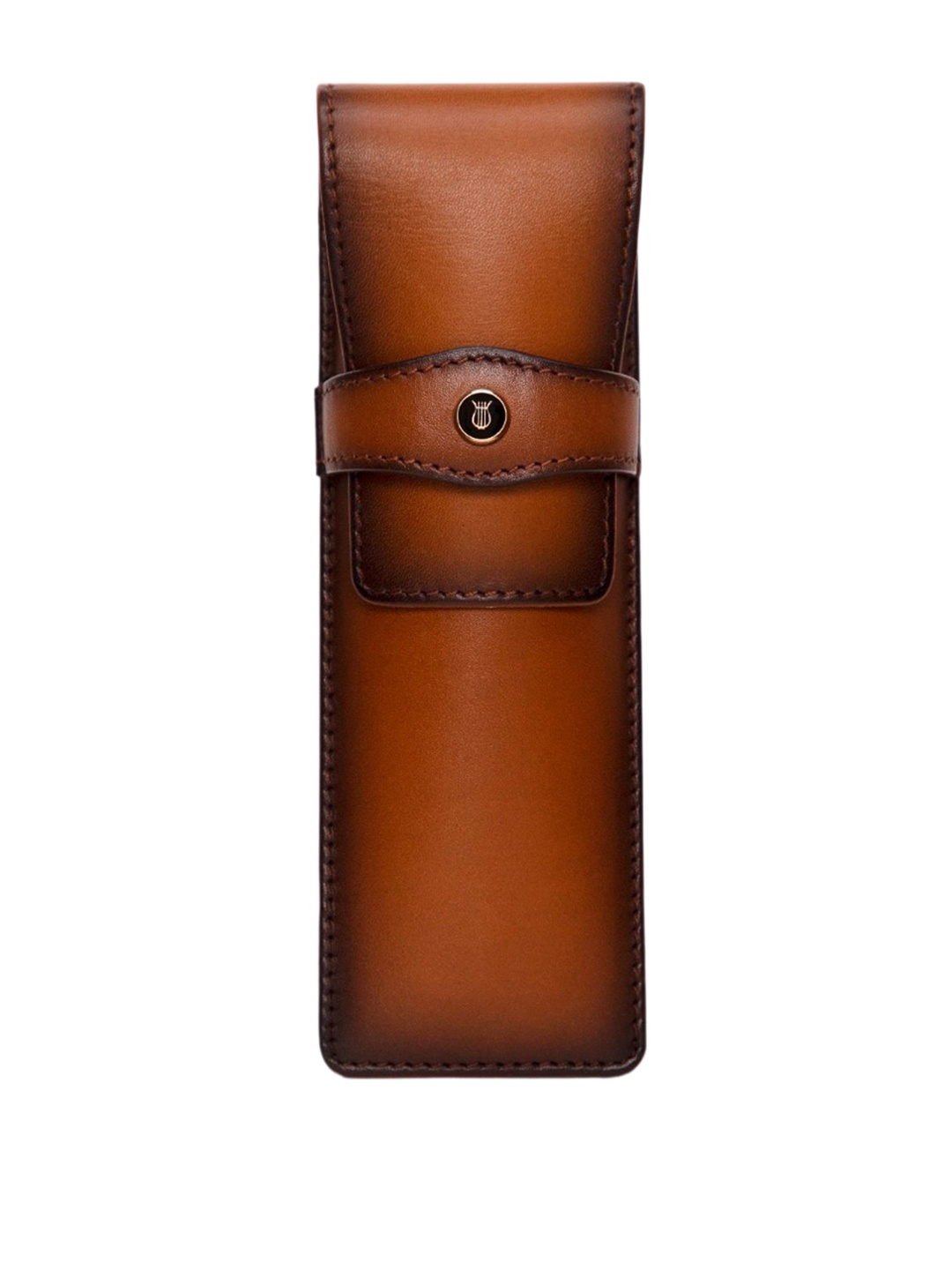 

Lapis Bard Brown Classic Leather Two Pen Pouch