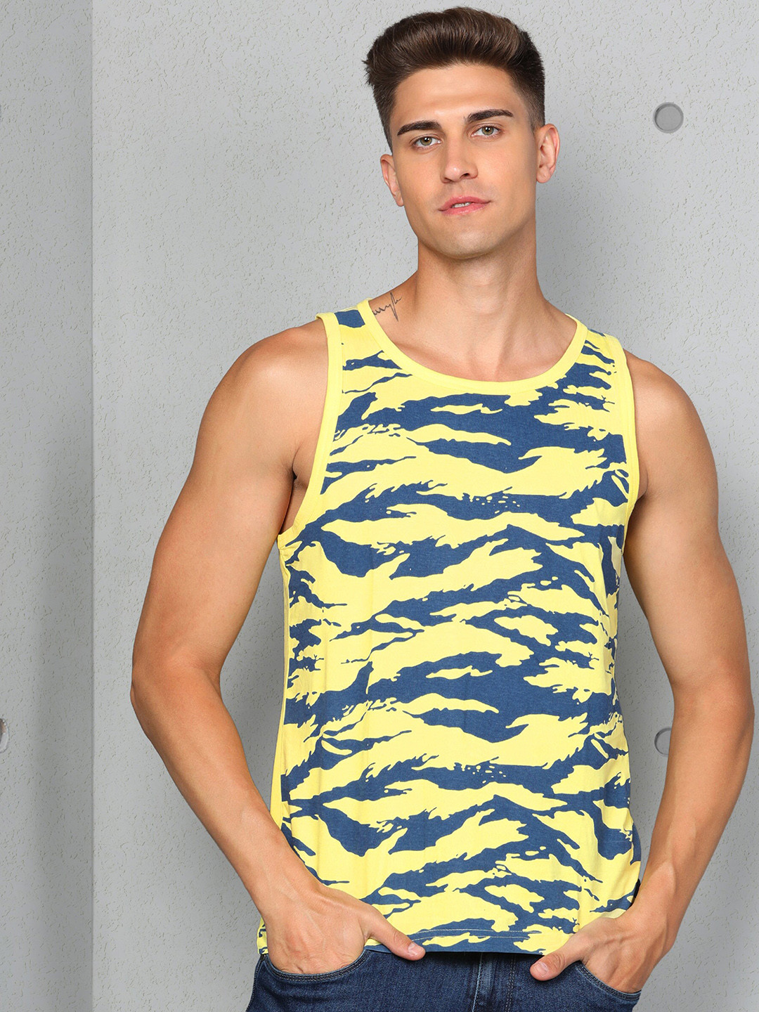 

Metronaut Abstract Printed Pure Cotton T-shirt, Yellow