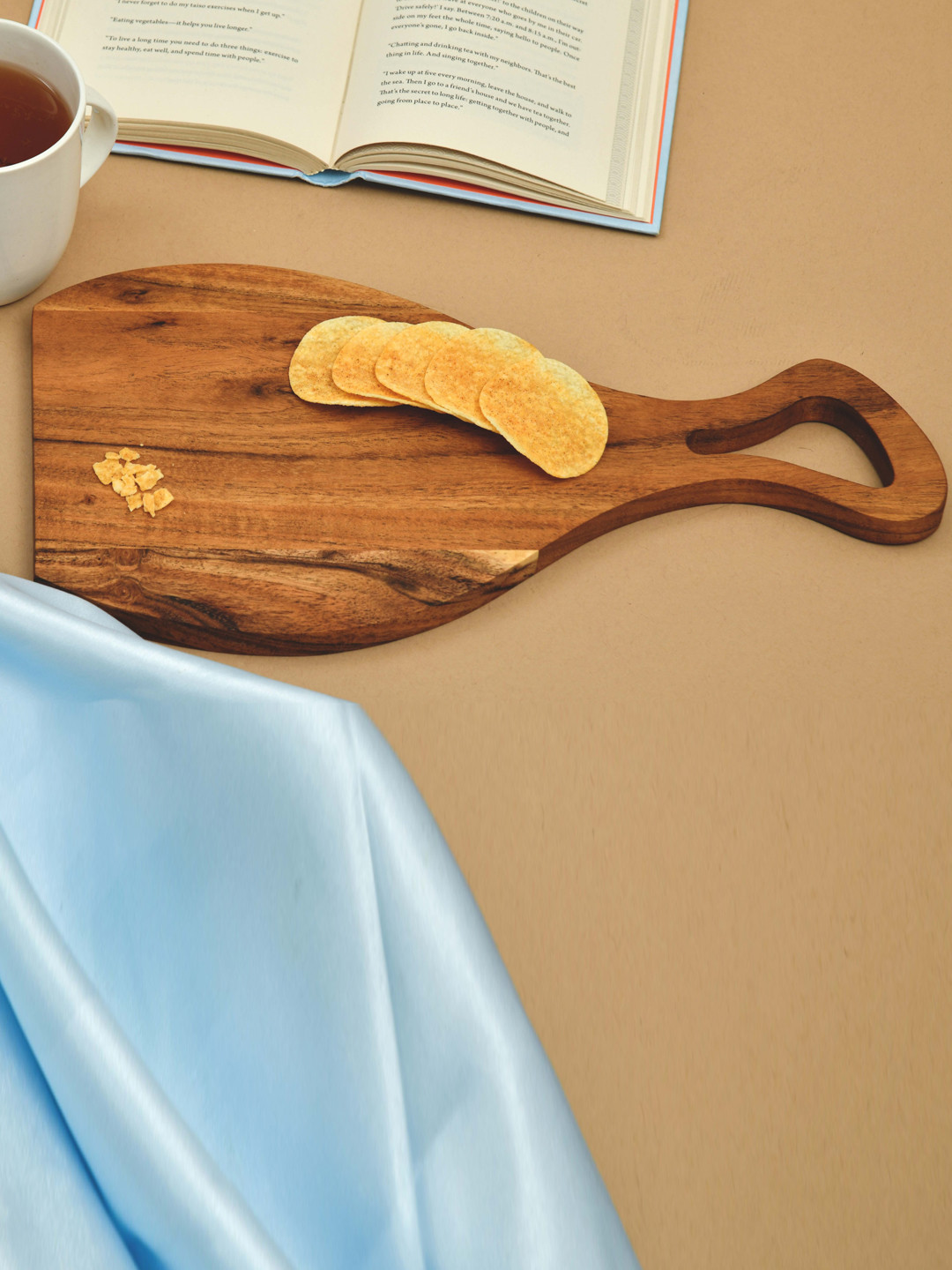 

JAIPUR FASHION MODE Brown Chicken Leg-Shaped Wooden Chopping Board