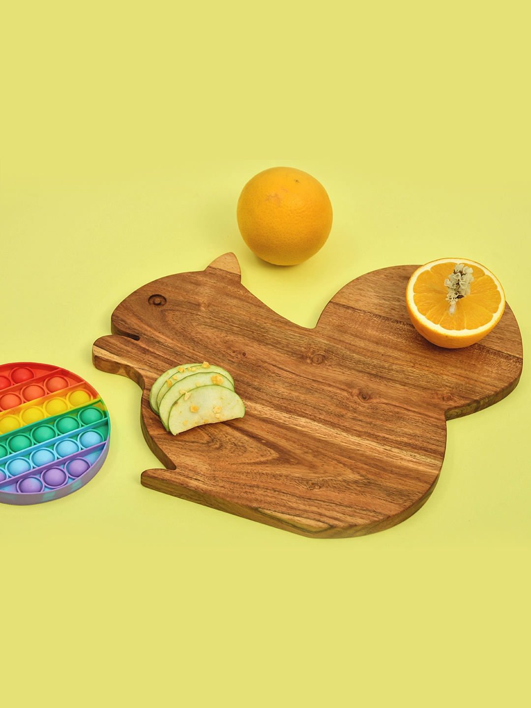 

JAIPUR FASHION MODE Brown Squirrel-Shaped Wooden Chopping Board