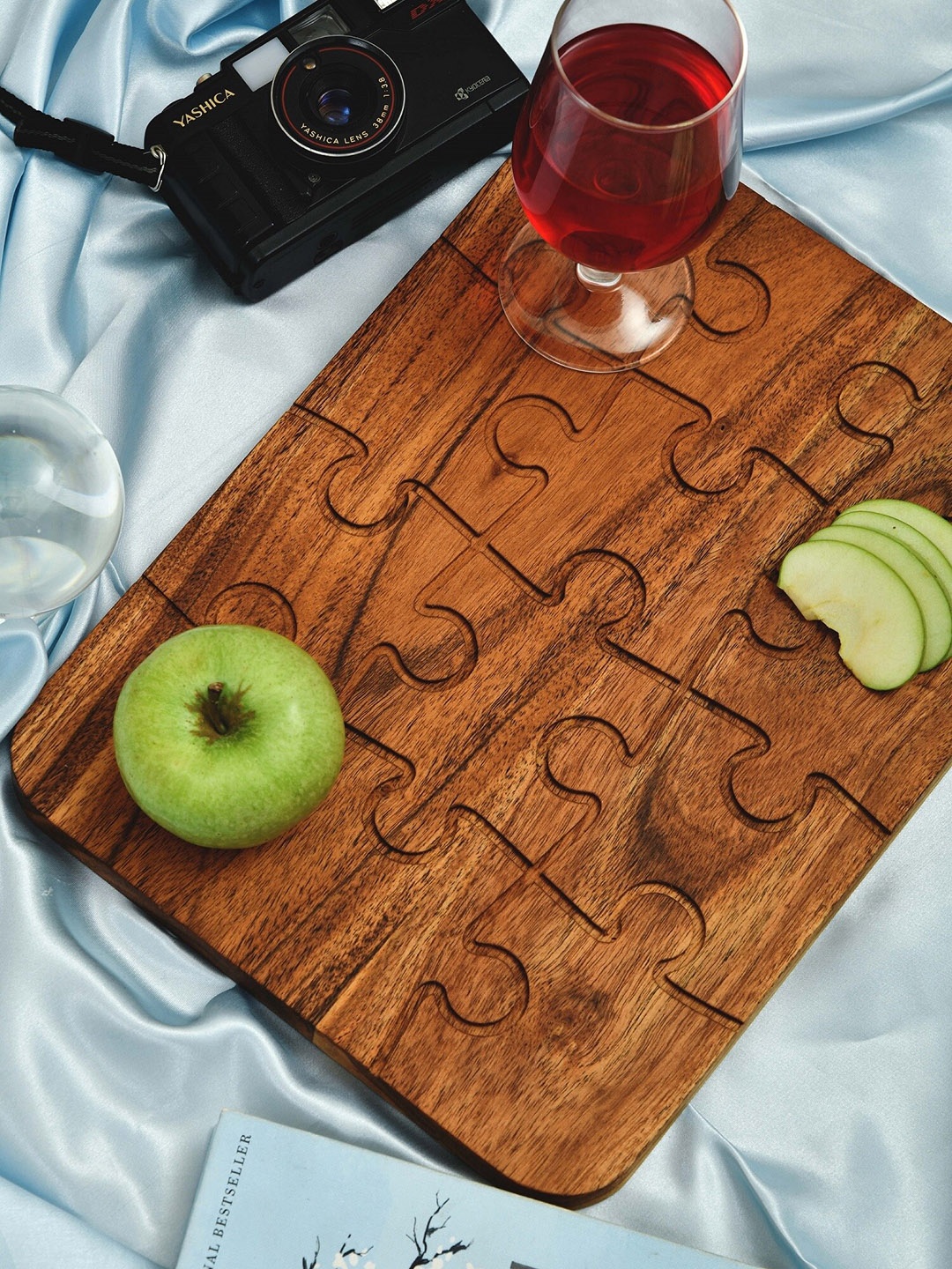 

JAIPUR FASHION MODE Brown Puzzle-Shaped Wooden Chopping Board