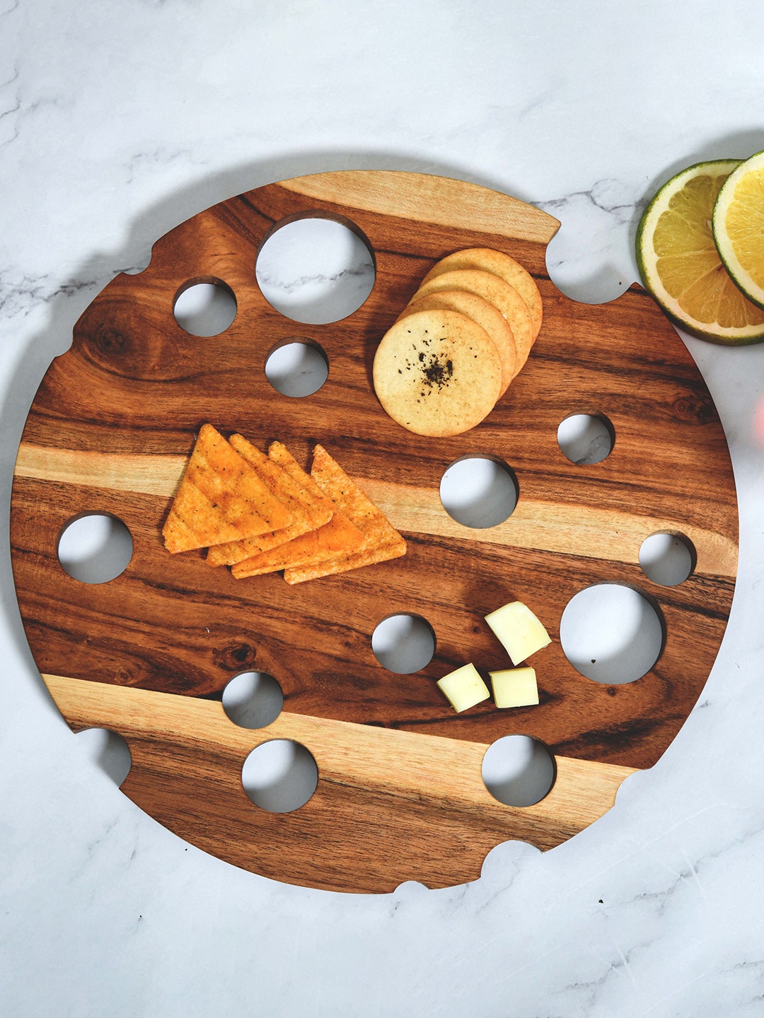 

JAIPUR FASHION MODE Brown Cheese Tray Wood Chopping Cutting Board