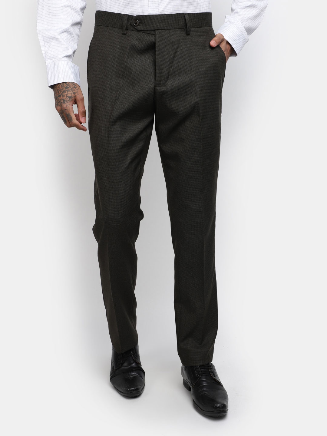 

J White by Vmart Men Mid-Rise Reversible Formal Trousers, Brown