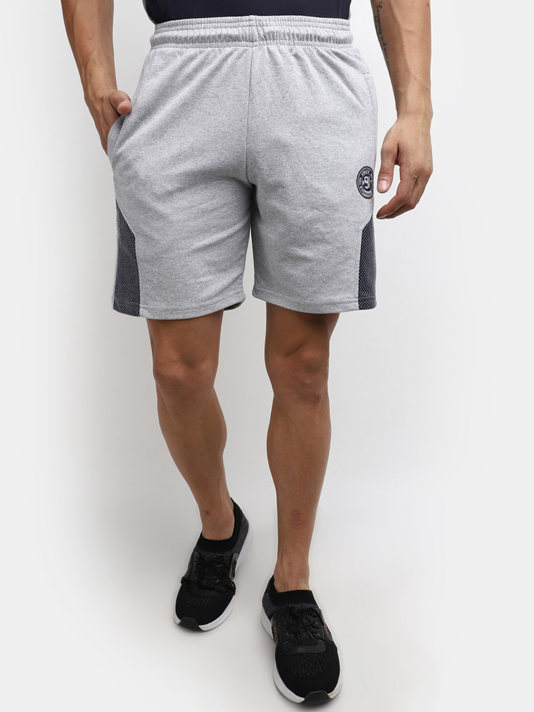 

V-Mart Men Mid-Rise Cotton Sports Shorts, Grey