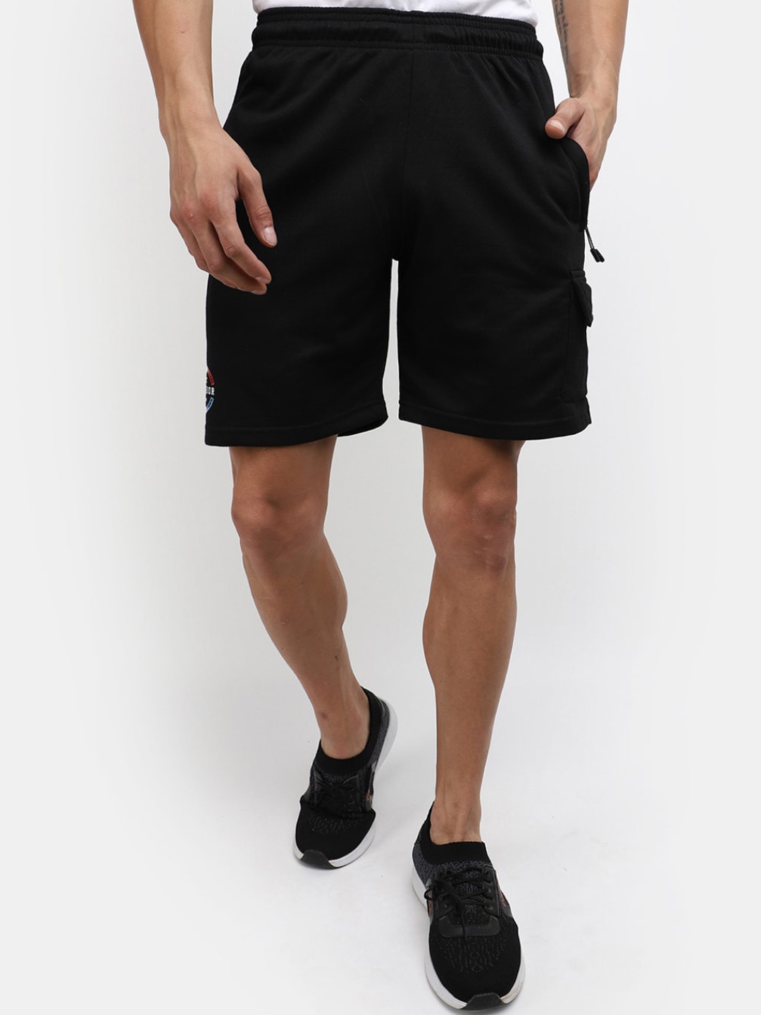 

V-Mart Men Cotton Sports Shorts, Black