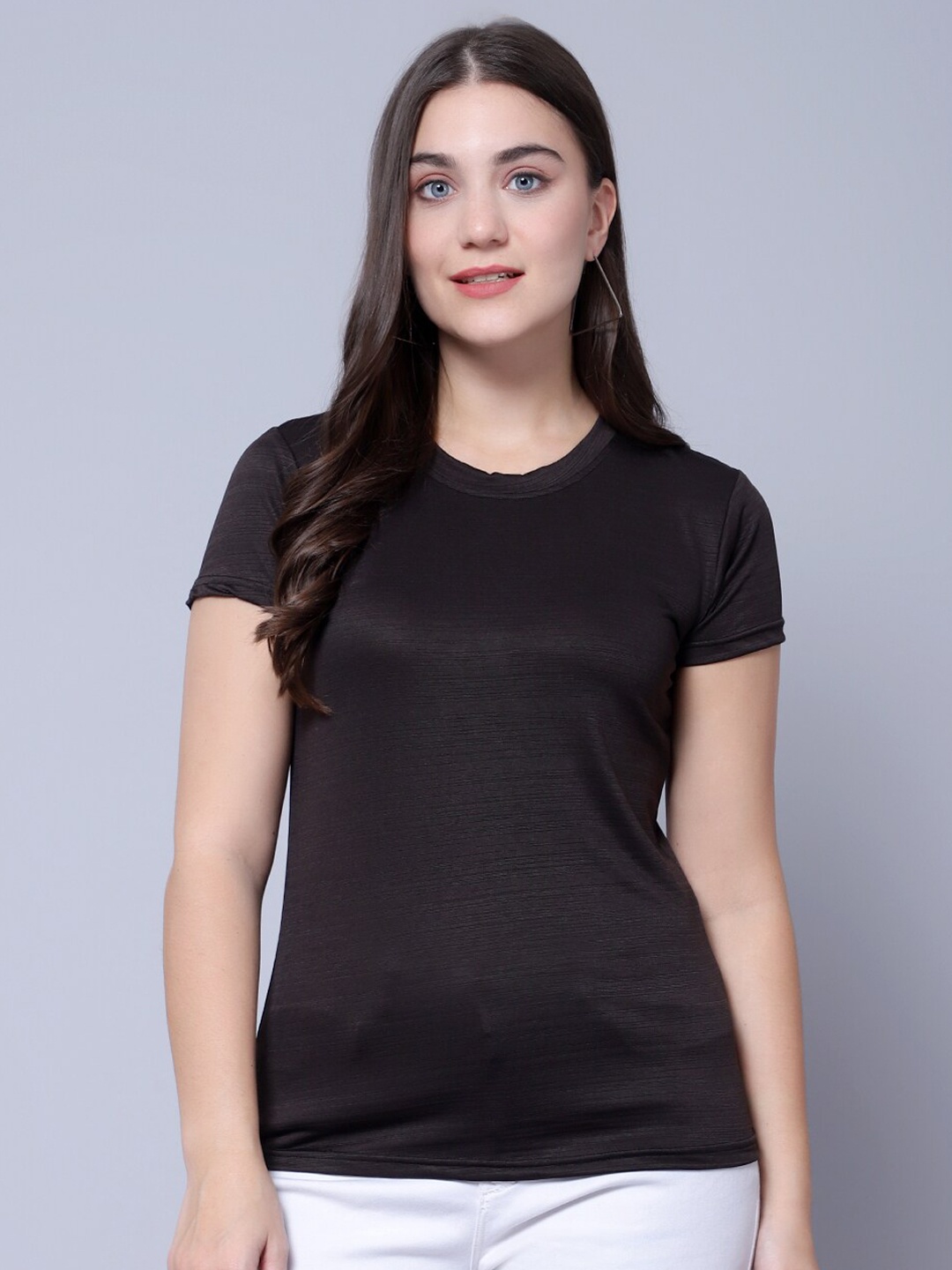 

DIAZ Women Round Neck T-shirt, Black