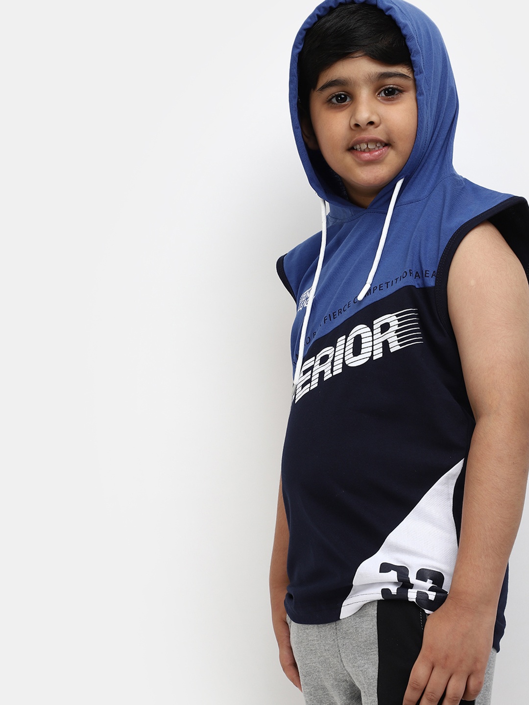 

V-Mart Boys Printed Cotton Basic Vest, Blue