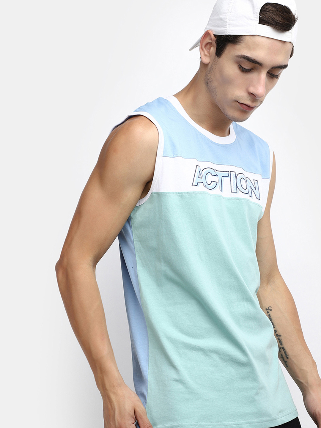 

V-Mart Typography Printed Cotton T-shirt, Blue