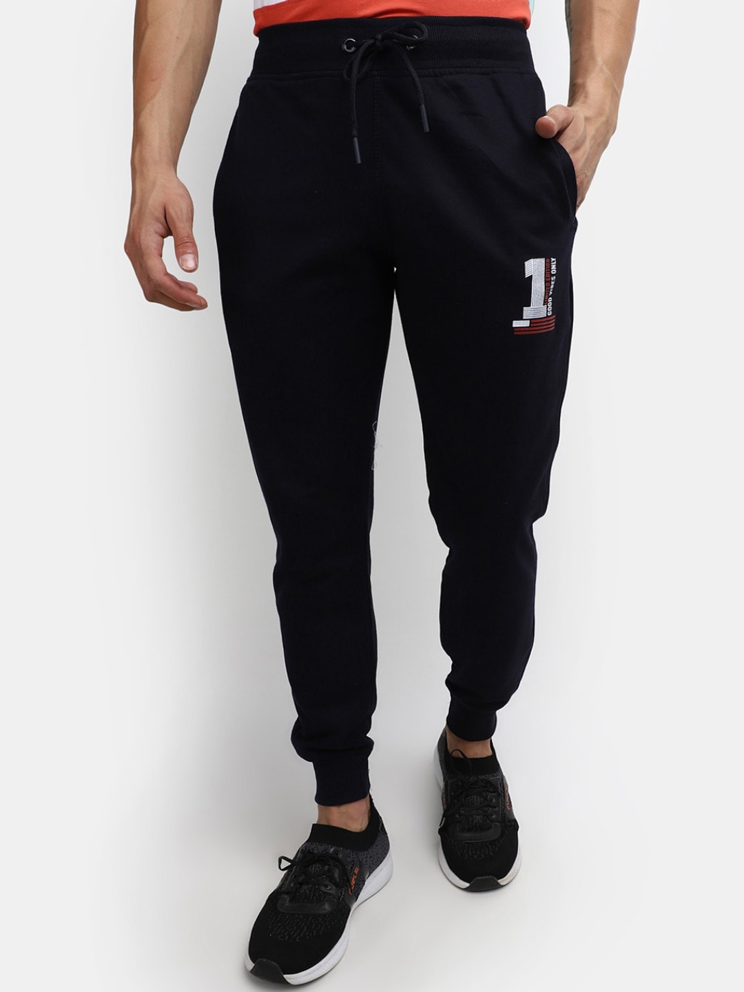 

V-Mart Men Mid-Rise Track Pants, Navy blue