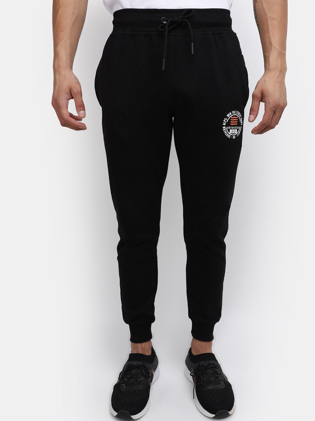 

V-Mart Men Mid-Rise Cotton Jogger, Black